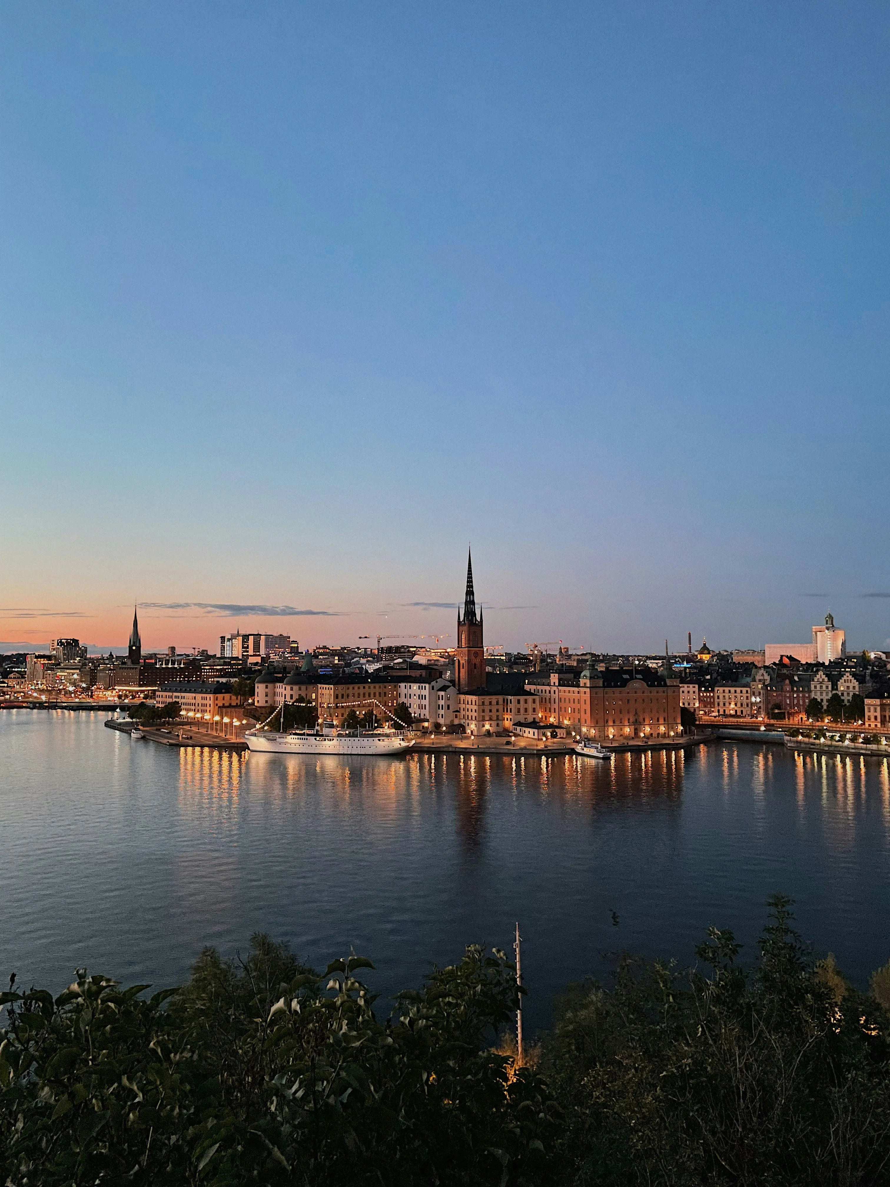 Stockholm cityscape at sunset
